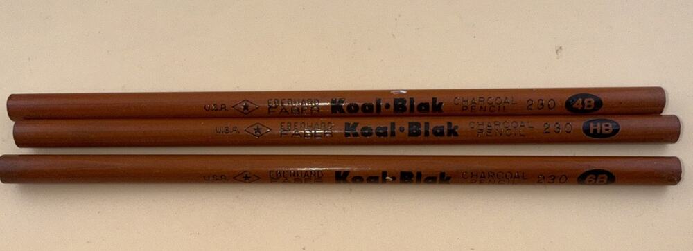 Lot of 3 Vintage Eberhard Faber Pencils Koal-Blak 230 4B, 230 6B & 230 HB